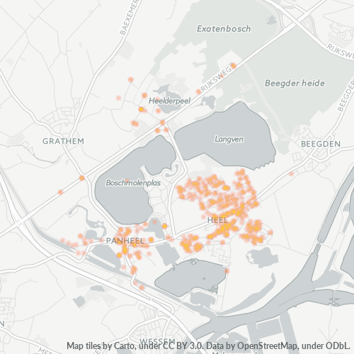 Heatmap voor postcode 6097