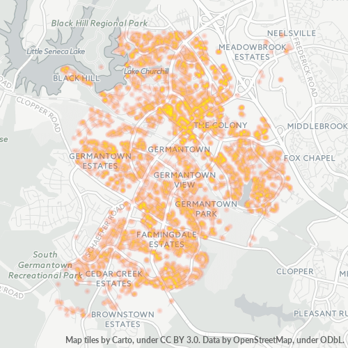 20874 Business Density Heatmap