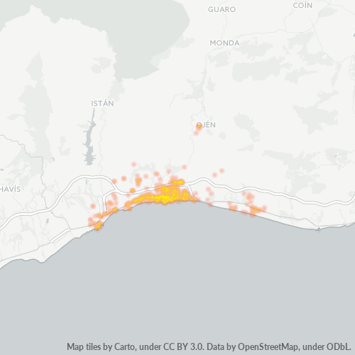 Mapa de calor para código postal 29600