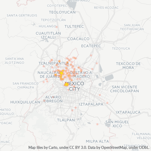 02010 Mapa de calor de densidad empresarial