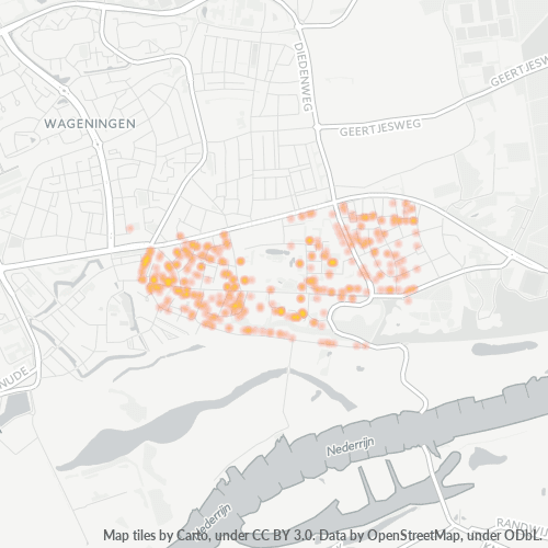 Heatmap voor postcode 6703