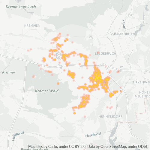 Heatmap für plz 16727