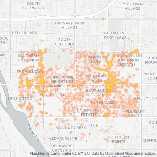 74136 Business Density Heatmap