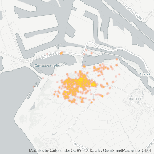 Heatmap voor postcode 3233