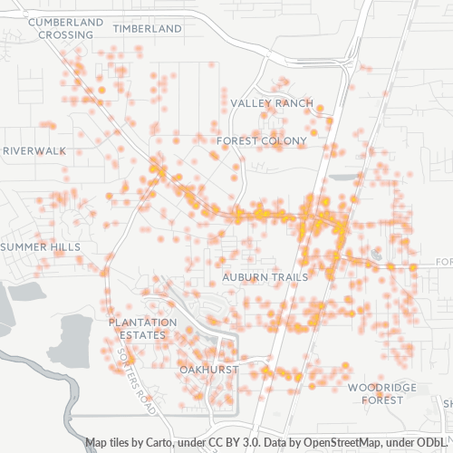77365 Business Density Heatmap