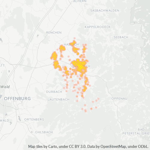 Heatmap für plz 77704
