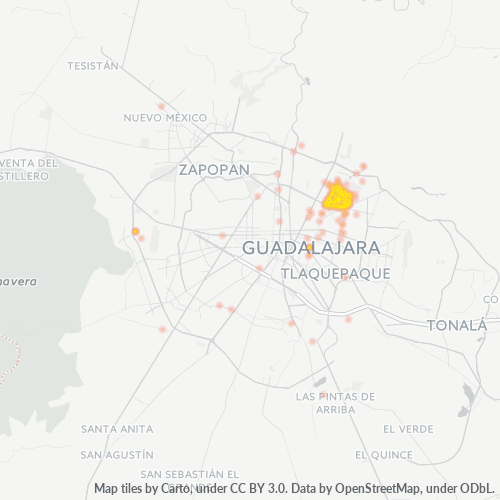 44330 Mapa de calor de densidad empresarial