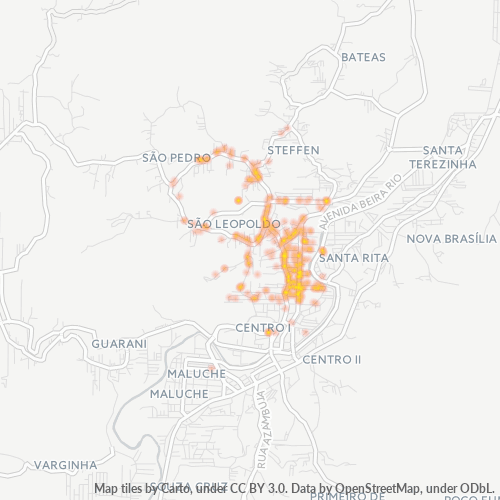 88351-000 Mapa de calor de densidad empresarial
