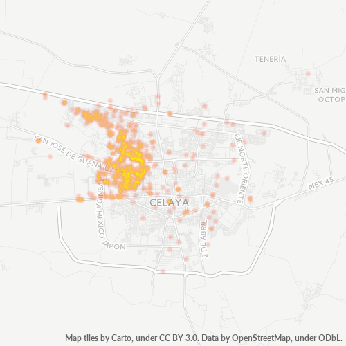 38020 Mapa de calor de densidad empresarial