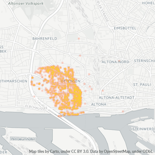 22763 Standortdichte-Heatmap