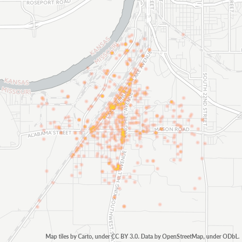 64504 Business Density Heatmap