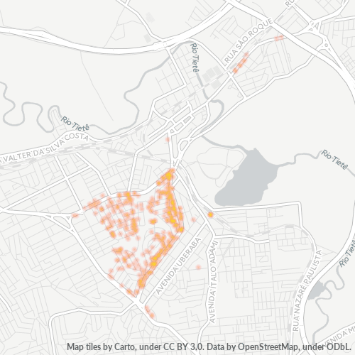 08576-000 Mapa de calor de densidad empresarial