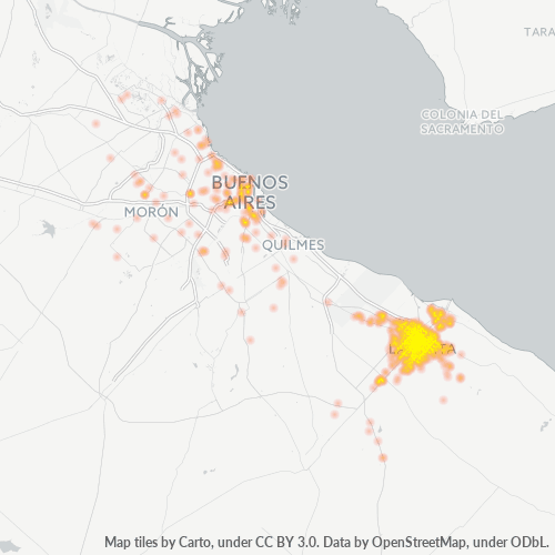 1900 Mapa de calor de densidad empresarial