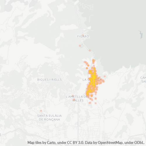 08530 Mapa de calor de densidad empresarial
