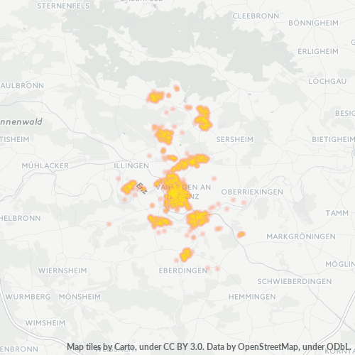 Heatmap für plz 71665