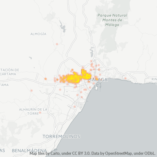 29010 Mapa de calor de densidad empresarial