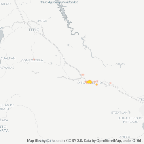 63940 Mapa de calor de densidad empresarial
