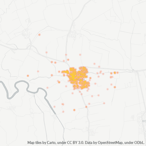 Heatmap voor postcode 9951