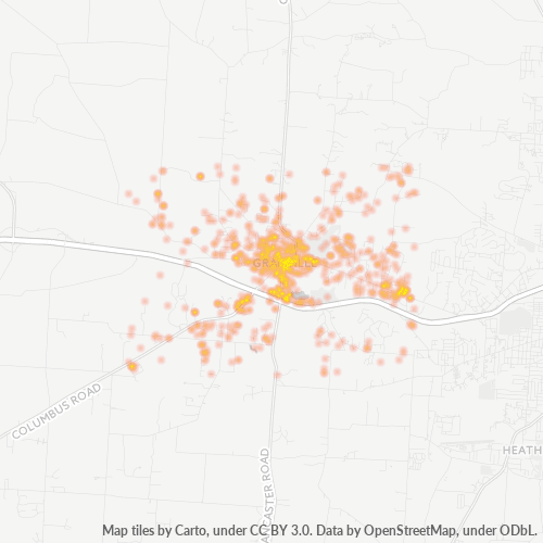 43023 Business Density Heatmap