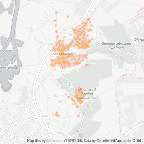 Heatmap voor postcode 6071