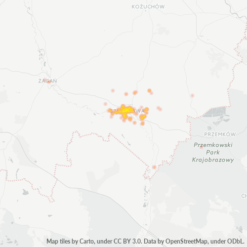 67-300 Mapa intensywności działalności gospodarczej
