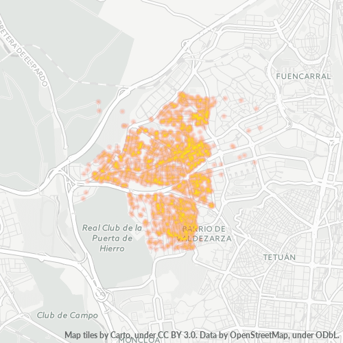28035 Mapa de calor de densidad empresarial
