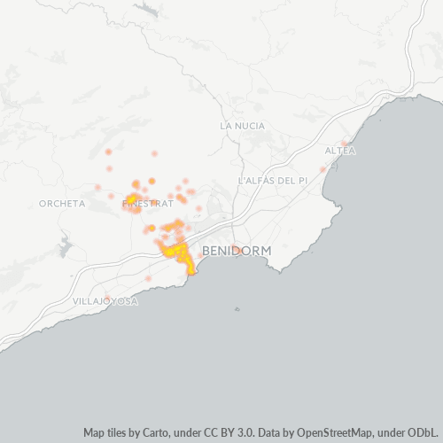 Mapa de calor para código postal 03509