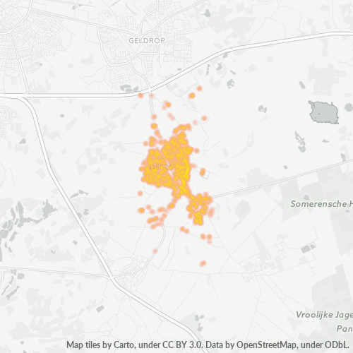 Heatmap voor postcode 5591