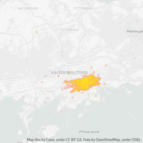 Heatmap für plz 67655