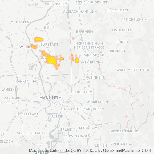 Heatmap für plz 68623
