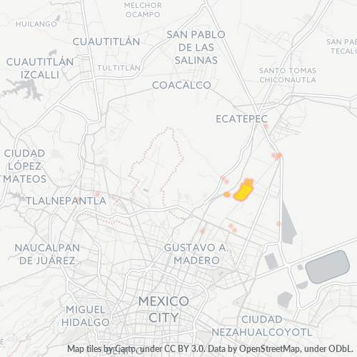55490 Mapa de calor de densidad empresarial