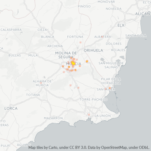 30008 Mapa de calor de densidad empresarial