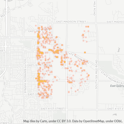 57110 Business Density Heatmap