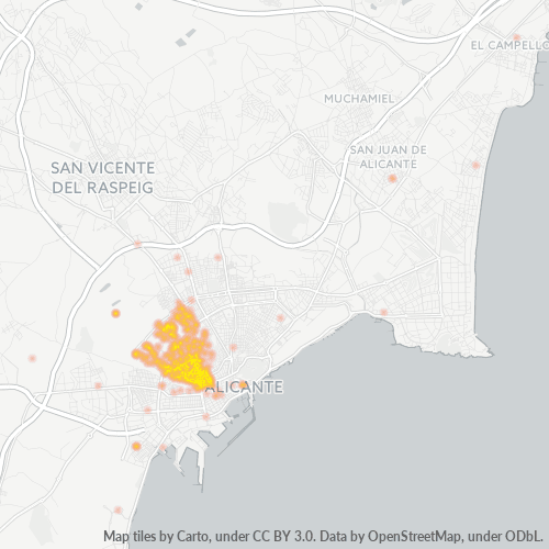 03005 Mapa de calor de densidad empresarial