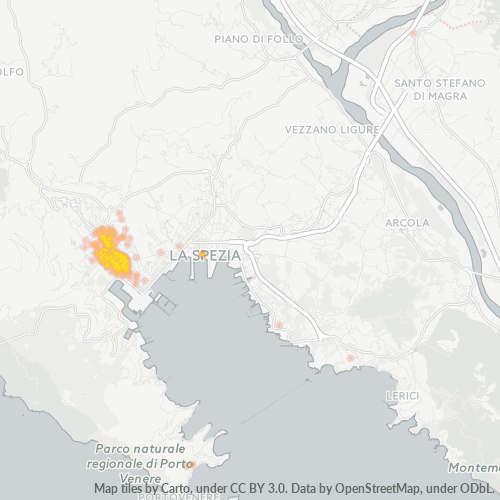 Mappa di calore per cap 19122