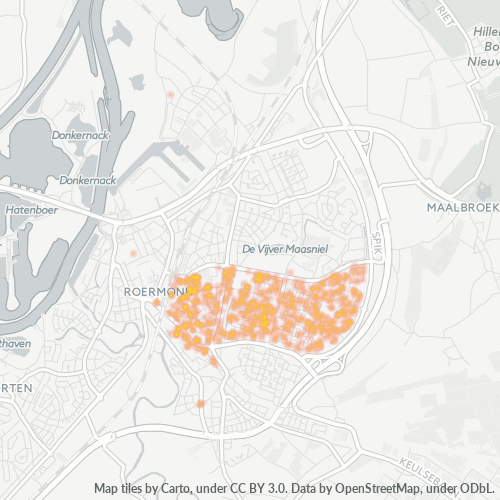Heatmap voor postcode 6043