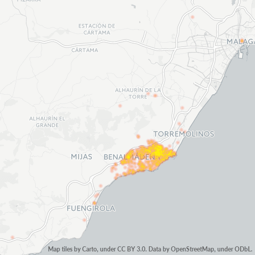 Mapa de calor para código postal 29631