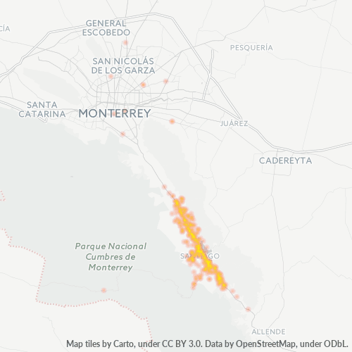 67300 Mapa de calor de densidad empresarial