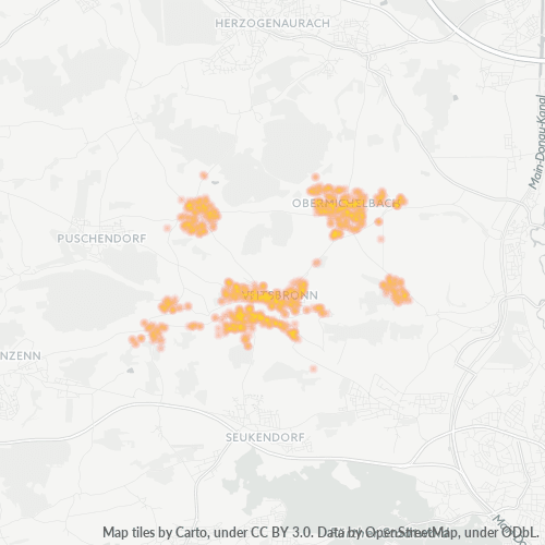 Heatmap für plz 90587