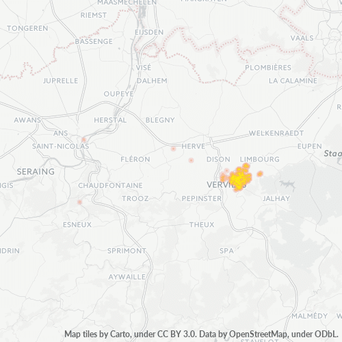 Heatmap voor postcode 4801