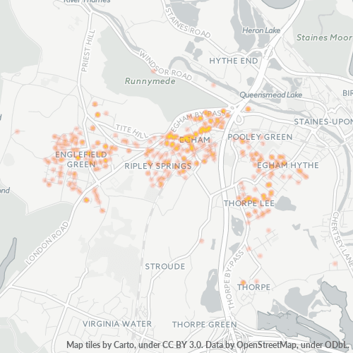 TW20 Business Density Heatmap