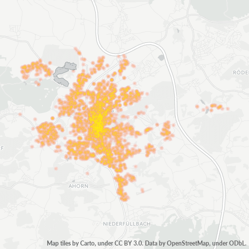 Heatmap für plz 96450