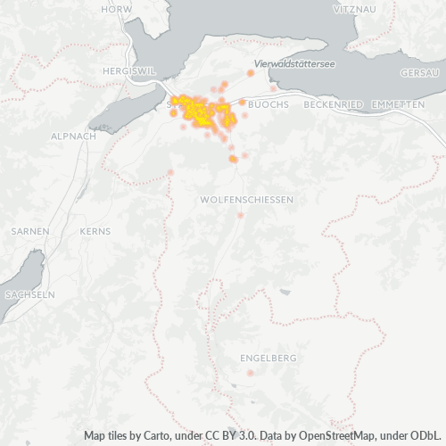 Carte de chaleur pour code postal 6370