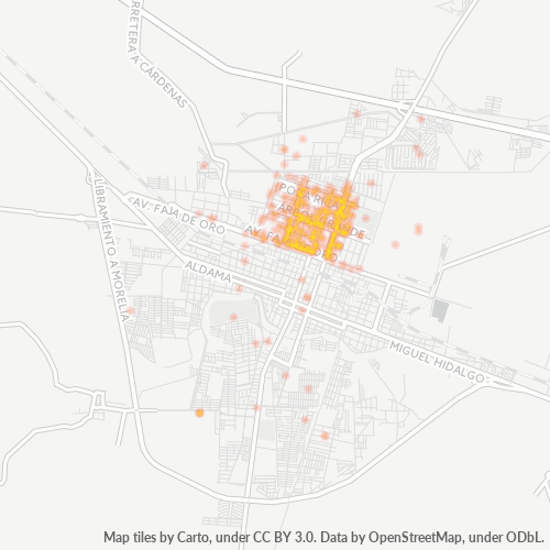 36730 Mapa de calor de densidad empresarial