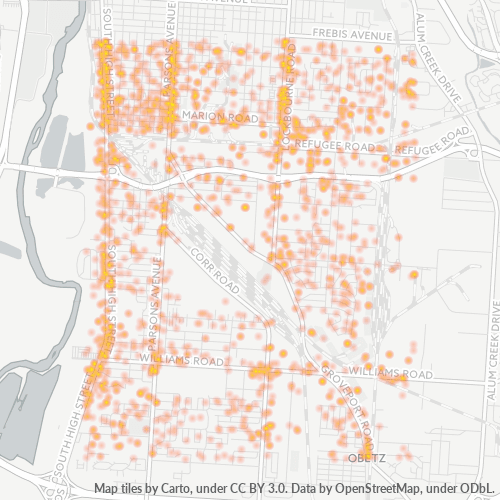 43207 Business Density Heatmap
