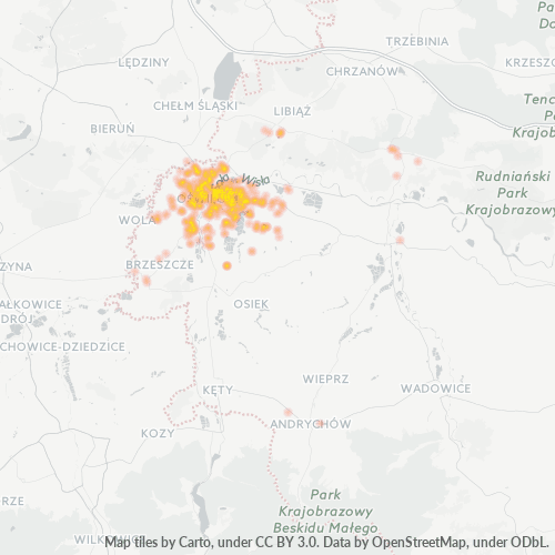32-600 Mapa intensywności działalności gospodarczej