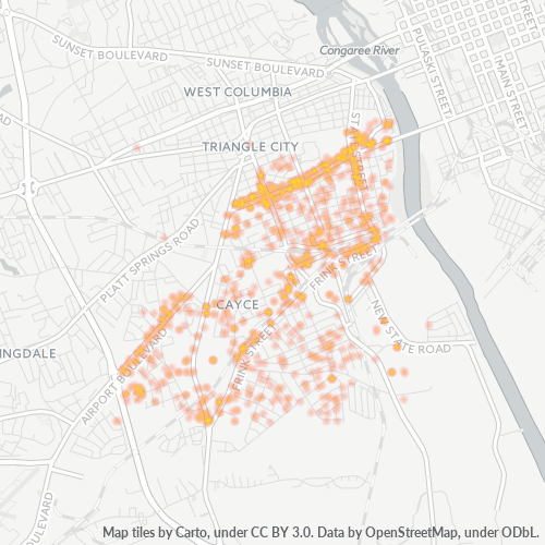 29033 Business Density Heatmap