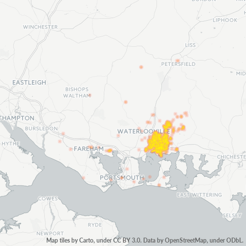 PO9 Business Density Heatmap