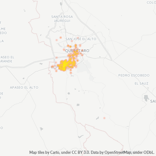 76900 Mapa de calor de densidad empresarial 76900 Mapa de calor de densidad empresarial