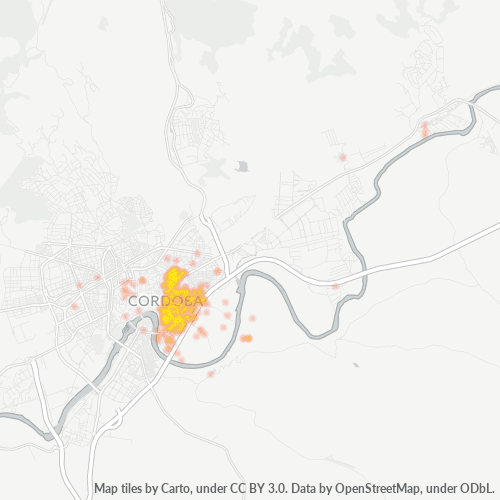 Mapa de calor para código postal 14010